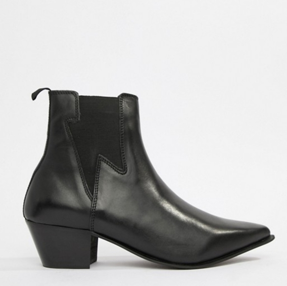 Stacked Heel Western Chelsea Boot 100% Leather - Picture 4 of 5